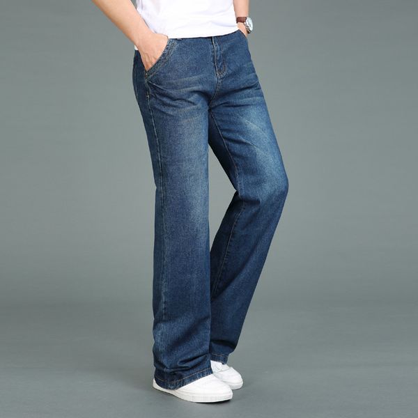 

jeans men's spandex 2020 will see new fine big micro bell breezes modal breeches classic retro green denim more size 28-34 ip5v, Blue