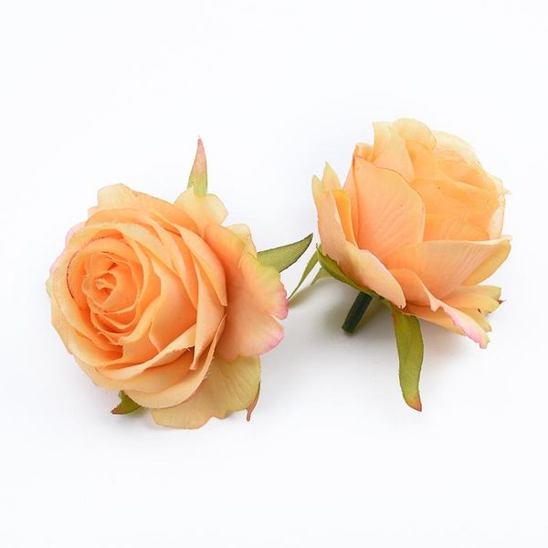 

2pcs 6cm fake plant silk roses head flower wall wedding home decor accessories diy scrapbook christmas wreath artificial flowers f bbyjrs
