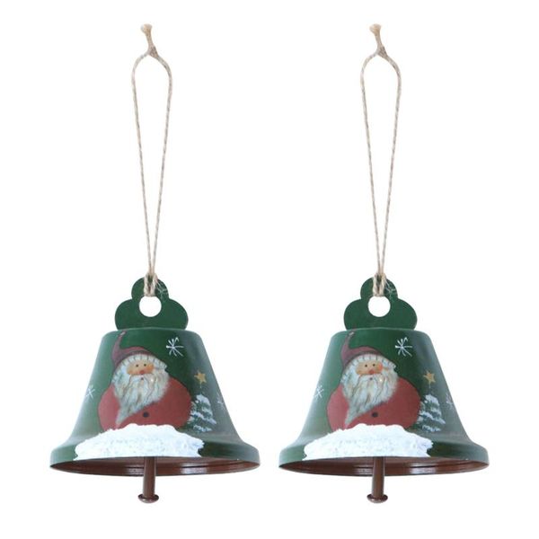 

2pcs office crafts diy living room iron art wall bedroom home party festival decor with rope christmas bell tree hanging pendant