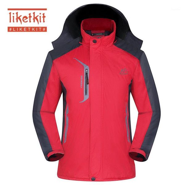 

liketkit winter waterproof skiing fishing warm softshell fleece jackets hiking outdoor trekking camping breathable sportwear 5xl1, Black;brown