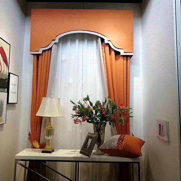 

Light luxury Nordic minimalist line texture high precision solid color Lu cotton curtain bedroom living room blackout curtains