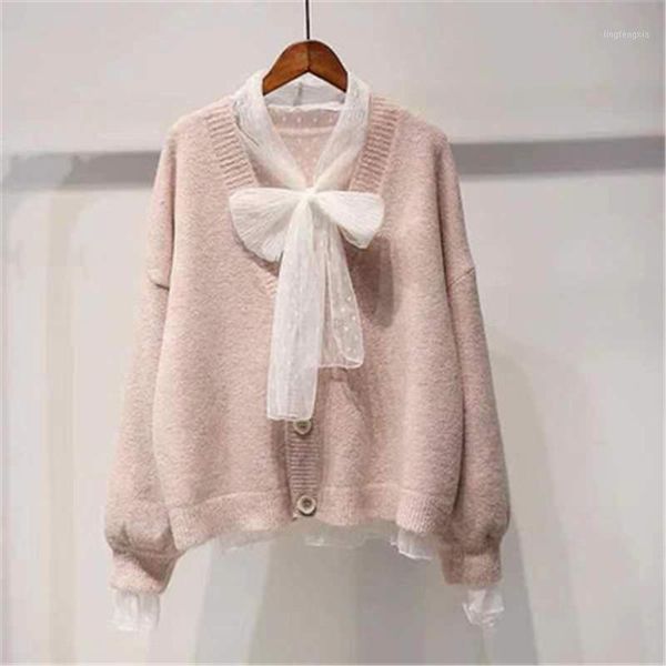 

korean fashion cardigan sweater jacket solid women 2020 autumn green new outerwear thin short sweater pz23331, White