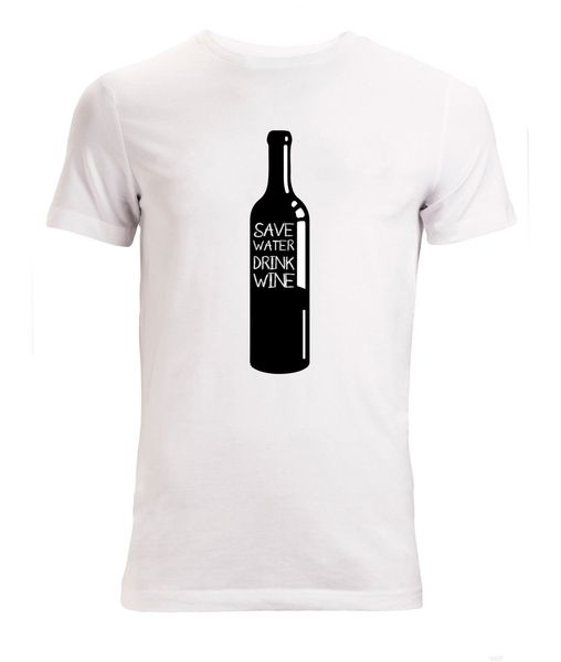 

sport 2019 new summer men fashion save water drink vine funny slogan men's (woman's available) t shirt white tee shirt