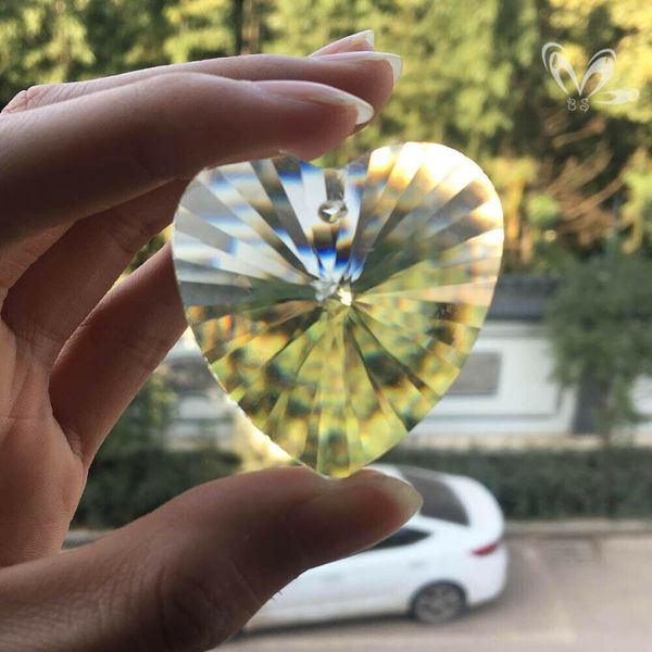 

45mm heart crystal prisms chandelier part pendant suncatcher glass art hanging home decor diy ornament faceted h bbygrw