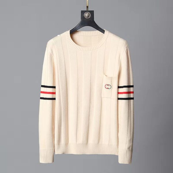 

01men's designer sweater long sleeve fashion brand luxury clothing letter embroidery pullover sweater jacket, White;black