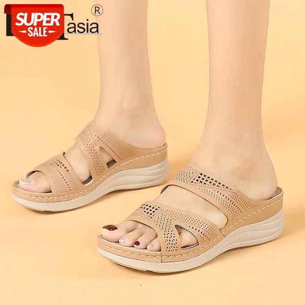 

doratasia new fashion ladies summer slippers casual beach indoor outdoor slippers women platform slides chunky heels shoes woman #xu97, Black