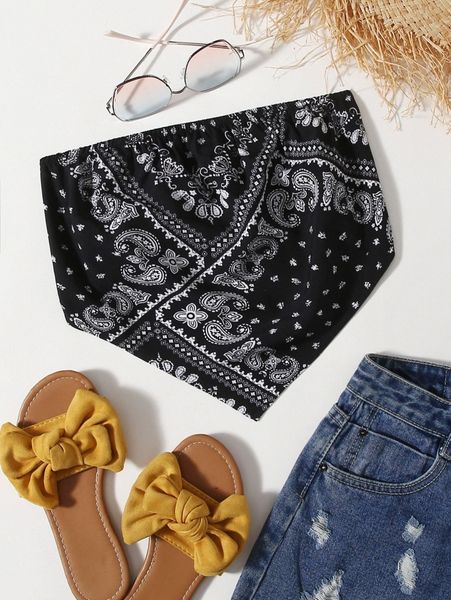 

paisley print crop bandana x9uw#, White