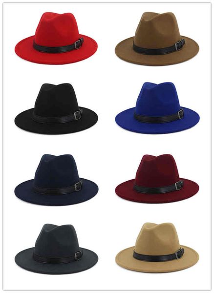 2020 Top Chapéu de lã Europeia e Americana Moda Amantes Hat Ladies Brim Big - Brimmed Jazz Hat MNDJS136