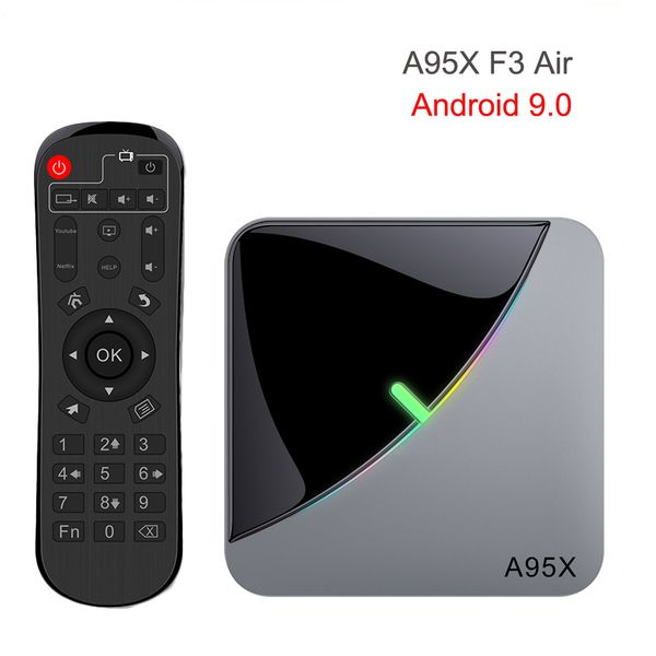 

a95x f3 air rgb light tv box amlogic s905x3 android 9.0 4gb 64gb dual wifi 4k 60fps a95xf3 x3 smart tv box