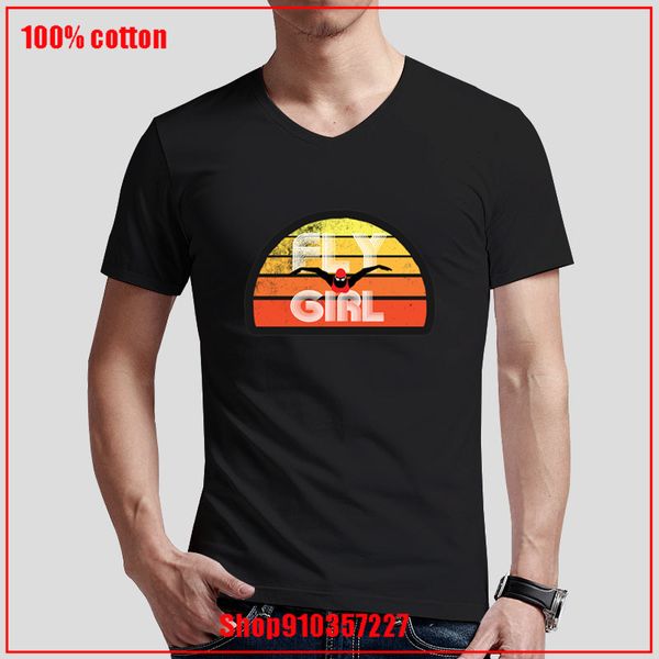 

retro fly girl womens swimming v young man blouses cozy and breathable new design summer sport hooded sweatshirt hoodie t shirt