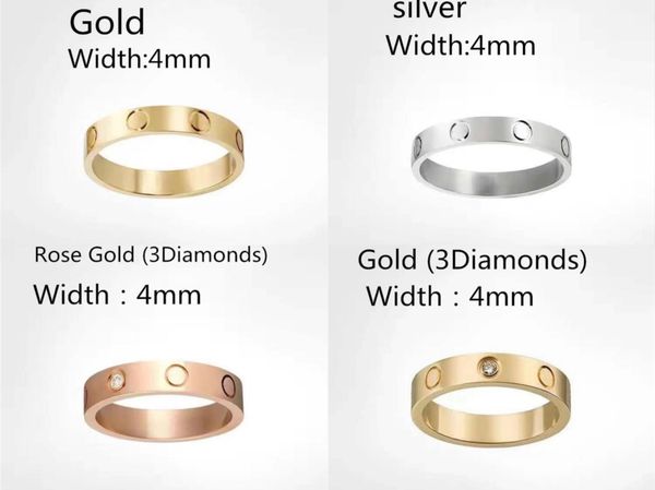 

brand rings love screw ring mens s classic designer stainless steel band rings fashion jewelry woman wedding promise women's gift, Silver