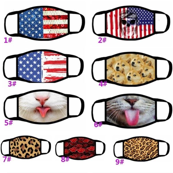 

reusable cartoon women designer funny face print dustproof mask ultraviolet-proof washable running riding