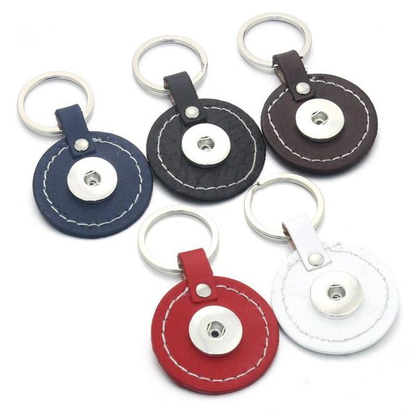 

10pcs/lot new snap jewelry pu leather keychains fit 18mm 20mm snap buttons diy snap keyring for women keychain q bbyzlz, Silver