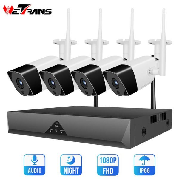 

wireless camera kits wetrans audio cctv system 4ch 1080p hd video surveillance wifi night vision 2mp outdoor home security kit