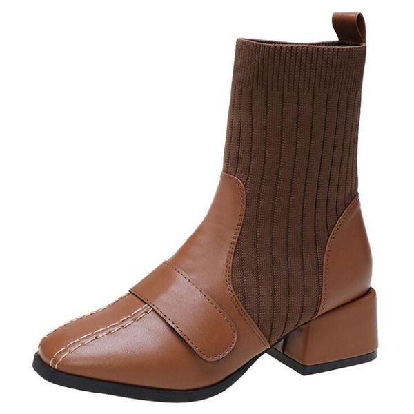 

male seam women's 2021 new size large tube average riding boots square foot toe heels thick female shoes 4imb, Black