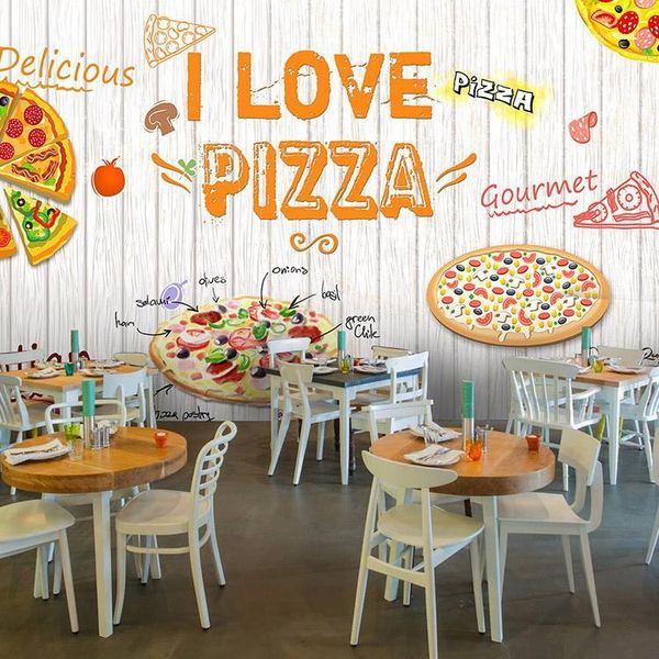 

dropship customwallpaper designs western style pizza cake hamburger bakery wallpaper casual coffee 3d wallpaper murals1