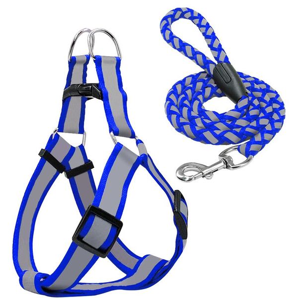 

step-in reflective nylon dog harness vest no pull adjustable pet puppy walking training harness leash set for small me wmtrgm