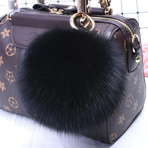

big size 15cm fluffy real fox fur ball pom poms girls natural fox fur pompom keychain fashion women bag key chains ring wmtsfj xhlove