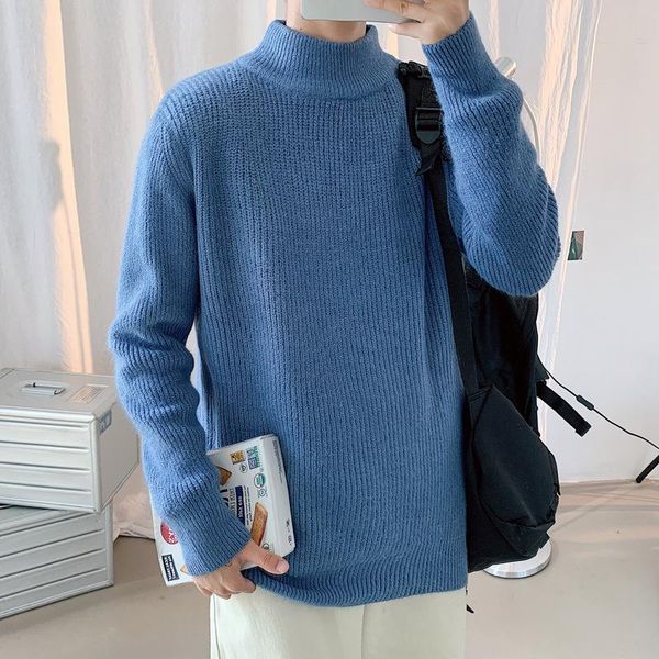 

fashion autumn winter men sweaters loose o-neck pullover casual knitted full sleeve men's, White;black