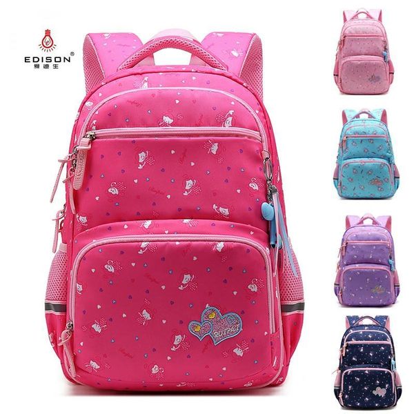 

edison new large bags cute school printed waterproof backpack primary schoolbag for teenager girls kids mochila c1003