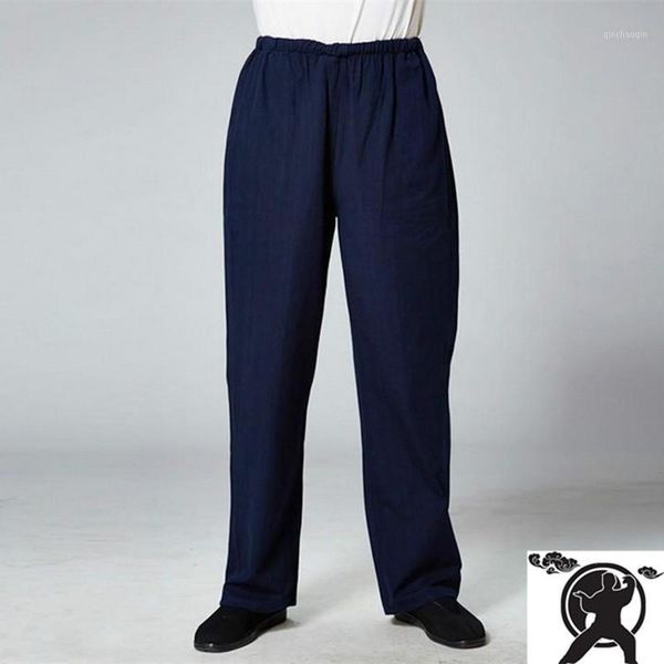 

martial arts pants pure cotton sports old-coarse male breathable trousers chinese tang traditiona tai chi leisure pants1, Black;red