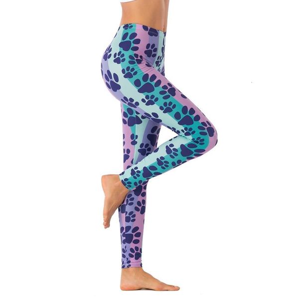 

женщины моды legging красочный полосатый собак следы printing легинсы сексуальные тонкие legins высокой талией леггинсы женщина фитнес брюки, Black