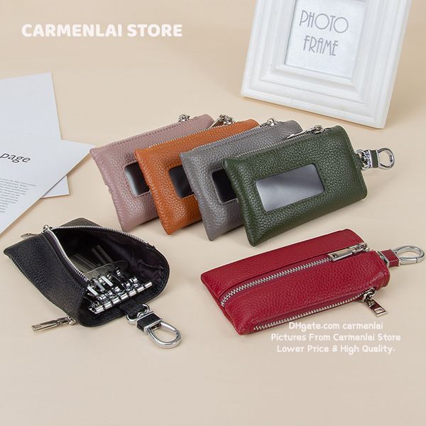 

hbp carmenlai 2021 fashion women wallet short ladies credit card holder classic togo leather purse household keychain and cowhide zipper, Brown;gray