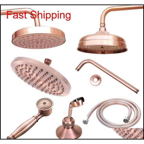 

antique red copper 8inch round rainfall arm water saving hand held head spray 1.5 qylybt my_home2010
