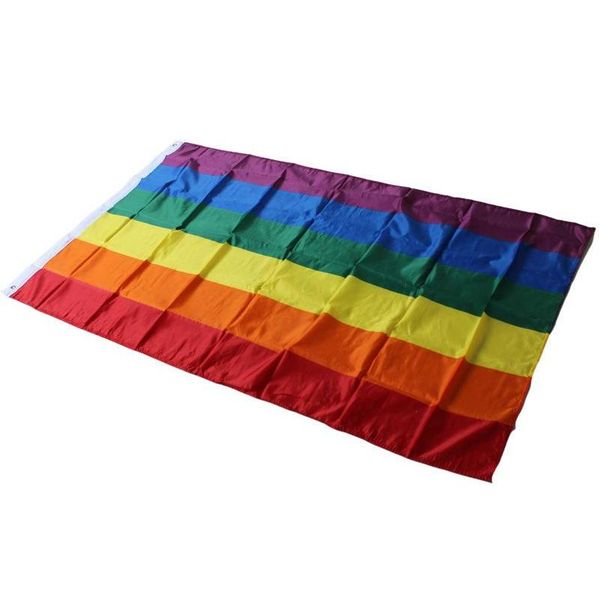 

200pcs rainbow flags and banners 3x5ft 90x150cm lesbian gay pride lgbt flag polyester colorful rainbow flag for wmtzuj homes2011