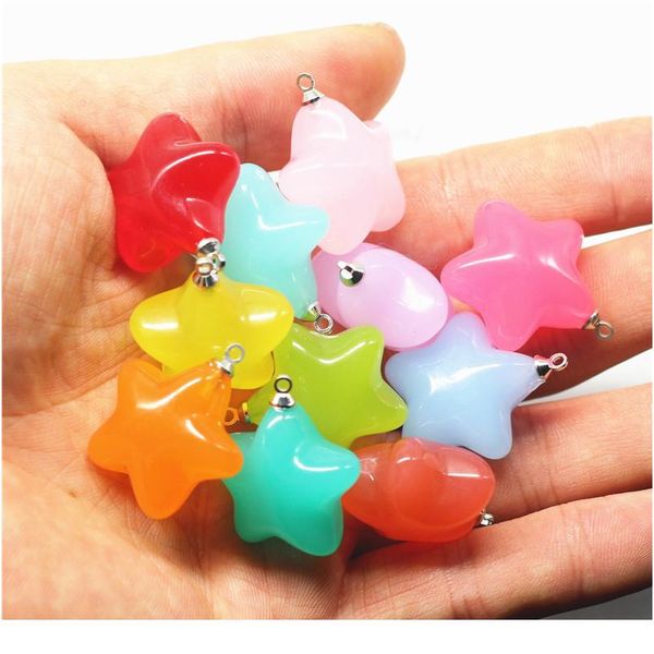 

10pcs/lot 23 x24 mm acylic five-point star charms beads for diy earrings pendant keychain handmade jewelry making diy bbyvhv
