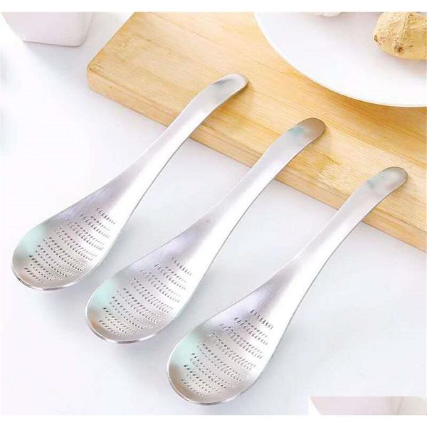 

practical stainless steel garlic ginger grater grinder lemon zester spoon wasabi grinding tool kitchen a jlljao comb2010