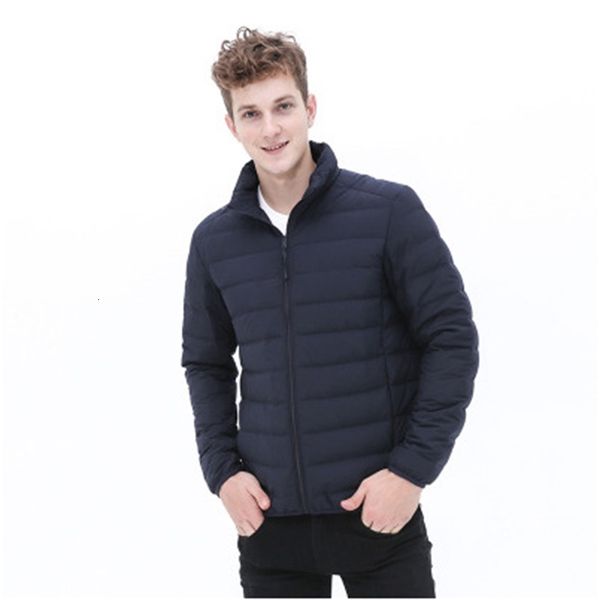 

men fashion down jacket seam-boys stand collar mens casual sports style clothing trend males parkas wholesale, Black