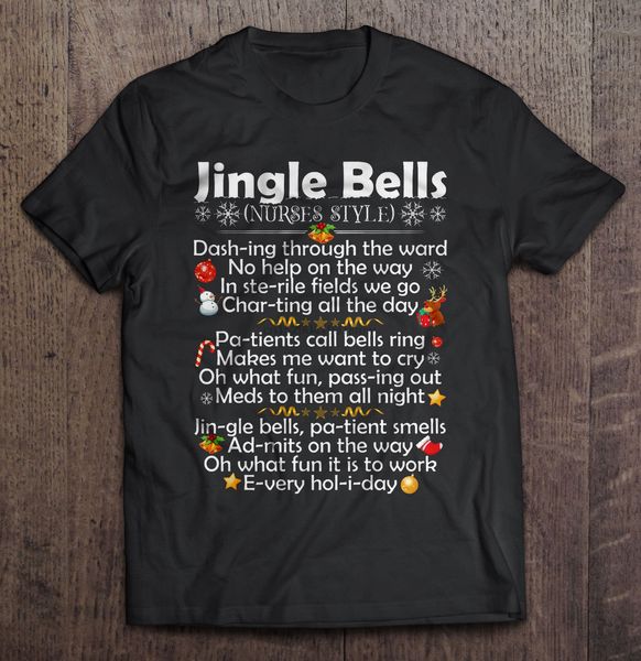 

мужчины смешной футболка мода тенниска jingle bells медсестра стиль рождество свитер version2 женщины тенниски спорт с капюшоном hoodie