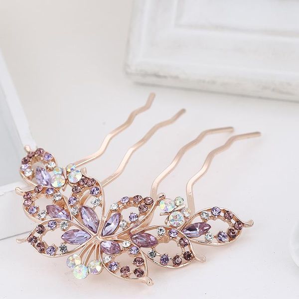 

new fashion hair ornaments crystal drill hoop alloy hairpin tail, Golden;silver