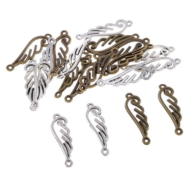 

20 pcs mixed hollow angel wing charms pendants bookmark diy necklace jewelry, Black