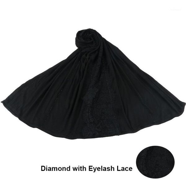 

smg design 18 lines stones with lash lace stretchy jersey hijab scarf soft materail muslim shawls wraps1, Blue;gray