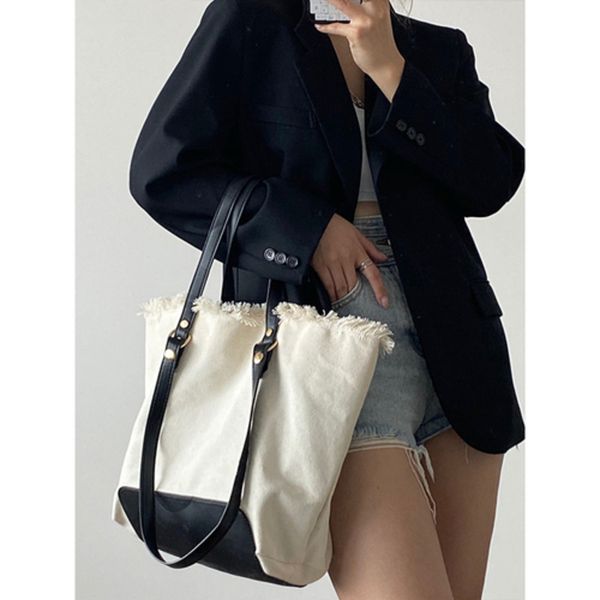 

women large-capacity canvas women's 2020 new fashion trendy shopping shoulder messenger tote bag all-match sac luxe c1223