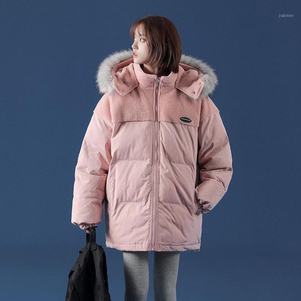 

plus size winter coat new black hooded cotton padded women wear thickened warm harajuku jacket korean casual woman parkas p4481