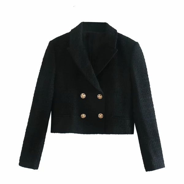 

2021 new elegante blazer de l moda senhoras escritrio duplo breasted jaqueta curta doce feminino causal terno chique menina conjuntos m10g, White;black