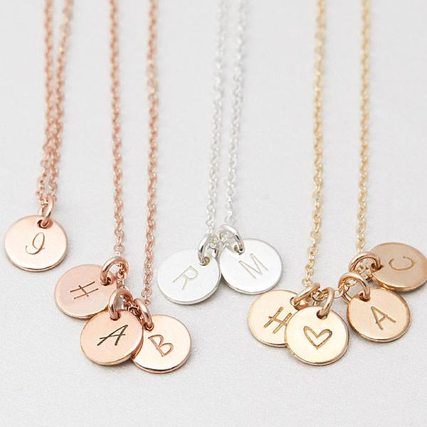 

2020letters coins necklace handmade custom rose gold choker 7mm pendant collier femme kolye collares jewelry riverdale, Silver