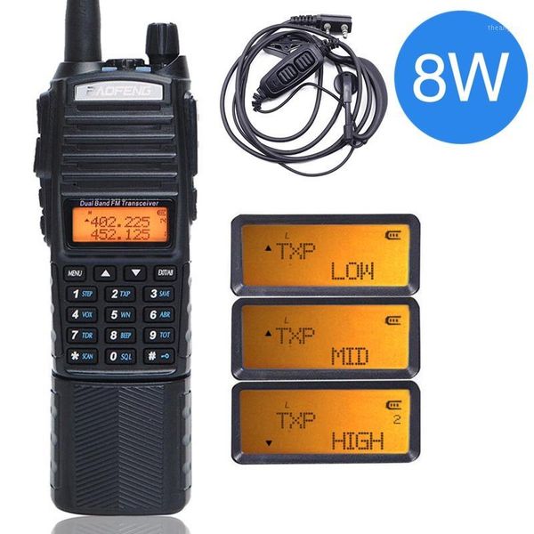 

walkie talkie baofeng uv-82 plus 8w powerful 3800mah extended dc battery uv82 dual pband radio transceiver amateur ham uv 821