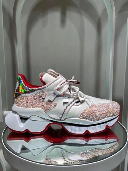 

elegant men's runner sneaker men red bottom shoes outdoor couple sports men's designer trainers eu35-46,with box, Black