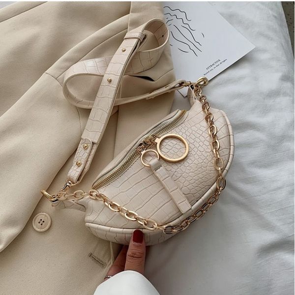 

2020 fashion axukes crocodile chain small high-quality pu leather crossbody bag women's 2020 summer new shoulder bag and wallet, Black