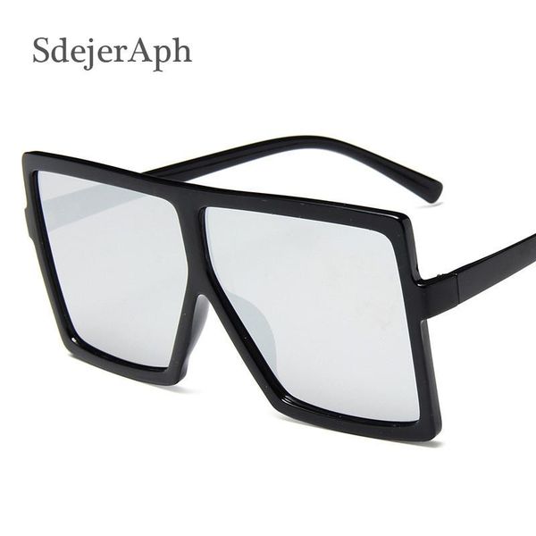 

sunglasses fashion women men oversized vintage ladies big frame flat color lens shades gafas square sun glasses, White;black