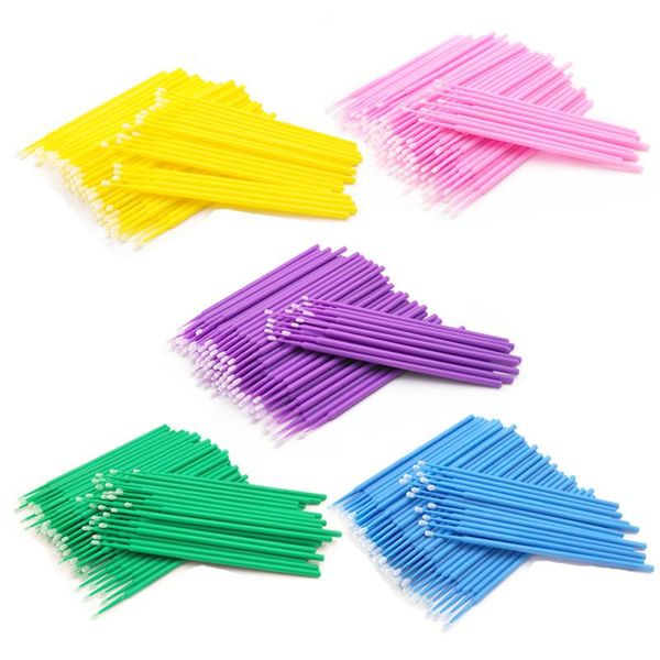 

100 pcs disposable makeups false eyelashes mini individual lashes applicators mascara brush false eyelash extensions cotton swab qylvau