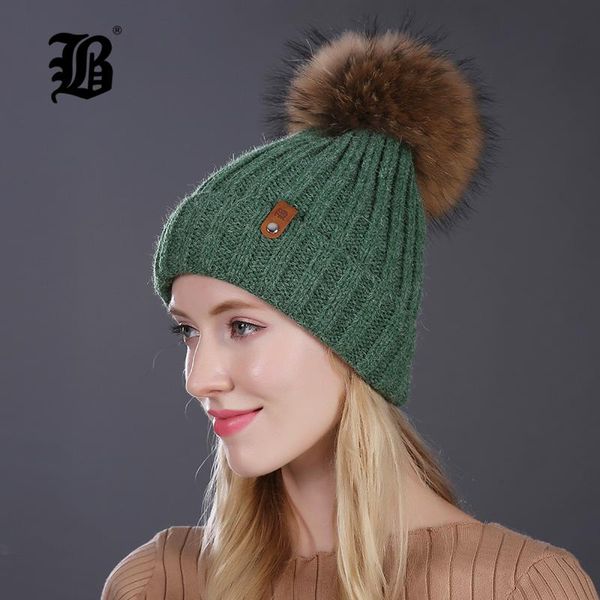 

flb] keep warm winter hat beanies fur wool hats for women girl 's cap pearl knitted hat beanie the bonnet female mink wmtugj yyysports, Black;white