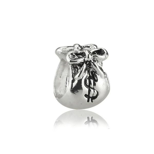 

wholesale european fashion diy jewelry zinc ally metal bead in money dollar bag shape fit for charms bracelet & bangles gl4s8, Silver
