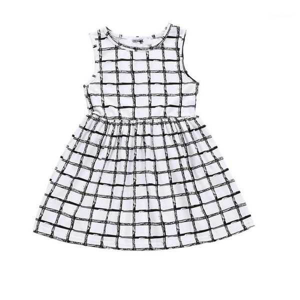 

girl's dresses dress summer style little girl white plaid princess classic black and geometric foreigner korean version of the trendy1, Red;yellow