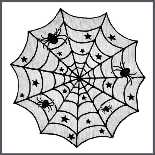 

1 pcs halloween decoration props black lace spiderweb fireplace mantle scarf cover tablecloth festive halloween party supplies wmtfss