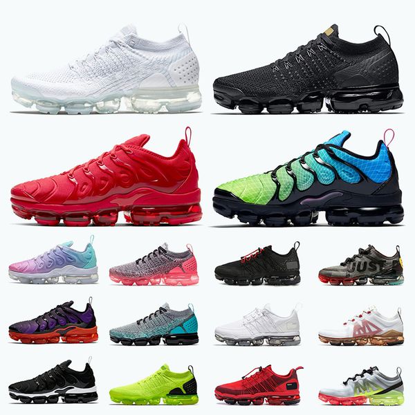 

fashion tn plus run mens womens running shoes triple white black red aurora green tns knit mens trainers sports sneakers size 13